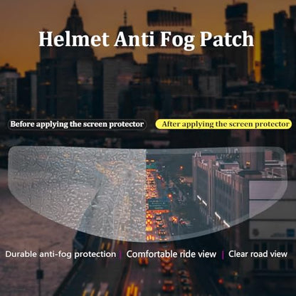 4 PCS Large Anti-Fog Film & Rainproof Film for Motorcycle Helmet Visor for Simpson Outlaw Bandit Carbon Speed Bandit Carbon, Ultra HD Helmet Shield Films, Clear Anti Fog Patch, Anti-Steaming