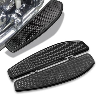 Stretched Anti-Slip Extended Stretched Driver Rider Foot board Floorboards for Harley Road King/Road Glide/Touring/Street Glide/Electra Glide/Ultra 1986-2023, Softail 1986-2017,Black - color: Driver Floor Board-Black