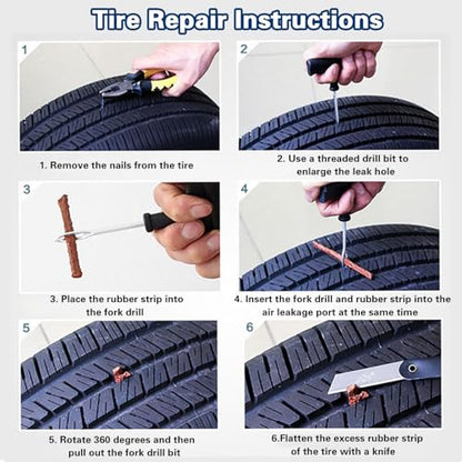 Tire Repair Nail Vacuum Tire Repair Kits Tire Screws Plug Fast Tool Self-Service Suitable for Car Motorcycle Jeep Tire Puncture Repair (50Pcs) - color: 50Pcs