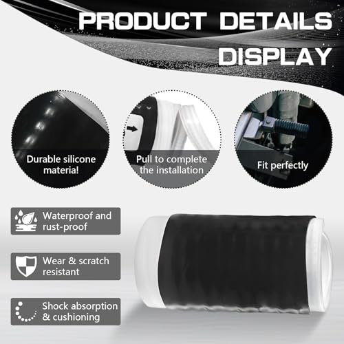 5 Pieces Motorcycle Shifter Shoe Protector - Universal Quick-Fit Riding Footwear Boot Protector,Non-Slip Rubber Gear Shift Cover,Unisex Motorcycle Accessory (Black)