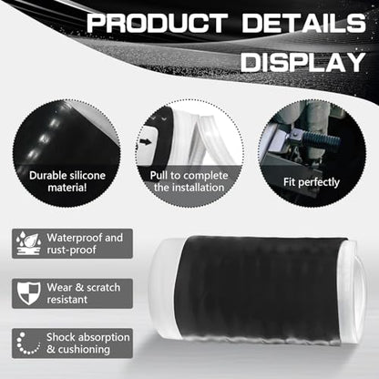 5 Pieces Motorcycle Shifter Shoe Protector - Universal Quick-Fit Riding Footwear Boot Protector,Non-Slip Rubber Gear Shift Cover,Unisex Motorcycle Accessory (Black)