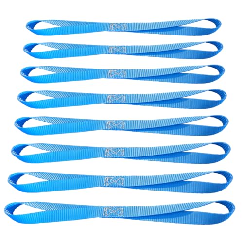 Mega Cargo Control 1" Blue Soft Tie Loops, 8 Pack UTV Offroad & Motorcycle Handlebar Tie Downs - 2400 LBS Break Strength - color: Blue (8 - Pack), size: Soft Tie Loops