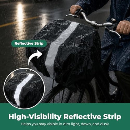 Waterproof Bike Basket Liner, Bikes Rain Cover with Reflective Strip Fits Most Bicycle Front Baskets, Black 210D Oxford Cloth, Electric Motorcycle Inner Lining Cover, Outdoor Backpack Protective Bag