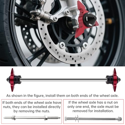 Windance 4pcs Front Wheel Frame Sliders Aluminum Alloy Dart Shape Front Fork Crash Protection Cup for Motorcycles Motocross Moped Scooters Dirt Pit Bikes (Red) - color: Red