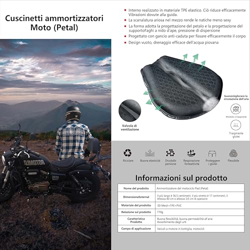 Motorcycle Seat Cushion Gel Pad Foldable Soft Seats with Pressure Relief Pads for Motorcycles Breathable and Shock for Long Rides Seat Cushion Motorcycle Accessories