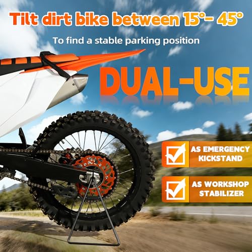 JFG RACING Dirt Bike Triangle Stand,Universal Motorcycle Kickstand Rear Side Wheel Holder for Dirt Pit Bike Supermoto Motocross Enduro-Black - size: 00-0