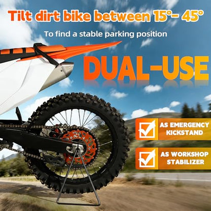 JFG RACING Dirt Bike Triangle Stand,Universal Motorcycle Kickstand Rear Side Wheel Holder for Dirt Pit Bike Supermoto Motocross Enduro-Black - size: 00-0