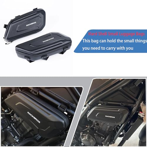 WOOGA Motorcycle Side Bag Waterproof,Tool Bag,Large Capacity,3.5 Gal (1.5 L),Hard Shell Carbon Look Water Stopping Zipper fit for Ho&nda REBEL CMX 250 CMX 300 CMX500 CMX 1100 (1 Pair Bag) - color: 1 Pair Bag