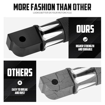 Motorcycle Passenger Foot Pegs Rear Footrest Fit for Softail Breakout 114 FXBR Deluxe FLFB Low Rider FXLR Street Bob FXBB FXDR LiveWire (Black) - color: Black