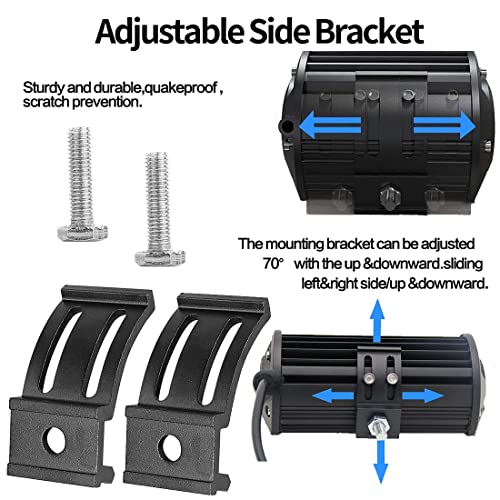 Slide Mounting Bracket LED Bar Base Mounting Brackets Universal Adjustable Side Bracket Kit for Most Work Lights Pod Lights from 4 inch up to 52 inch (Pack of 2) - size: Light Bar Adjust Bracket-Double