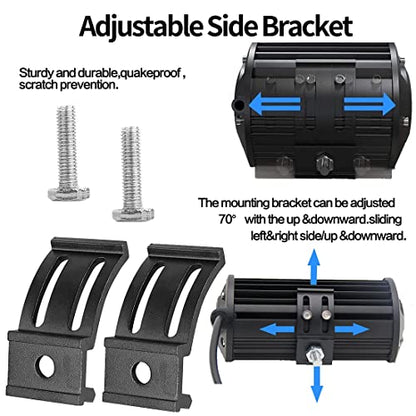 Slide Mounting Bracket LED Bar Base Mounting Brackets Universal Adjustable Side Bracket Kit for Most Work Lights Pod Lights from 4 inch up to 52 inch (Pack of 2) - size: Light Bar Adjust Bracket-Double