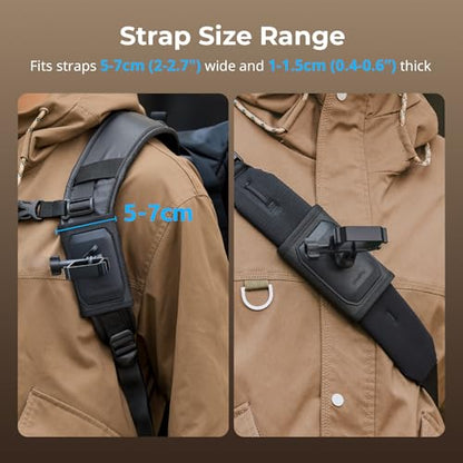 SMALLRIG Backpack Strap Mount for DJI Osmo Pocket 4 3/Action 6/5 Pro/4/Nano, for GoPro Hero 13/12/11, for Insta360 X5/4/3/Ace Pro 2, with Ball Head Action Cam Adapter Base - 6051 - style: Strap Mount (for Pocket 4/3)
