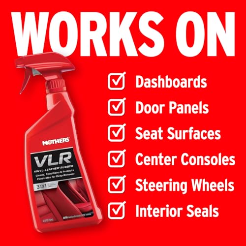 Mothers VLR Vinyl-Leather-Rubber Care, 24 oz. — Cleans, Conditions & Protects In One Step – pH Balanced Formula with Neatsfoot Oil & Lanolin To Protect Against Drying, Fading & Cracking (06524) - size: 24 oz.