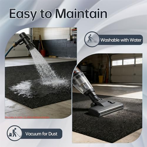60"x36" Garage Floor Mat 2-Pack – Oil Absorbent & Leak-Proof PE Backing, Heavy Duty Protector for Cars Motorcycles SUVs, Trimmable Non-Slip Multi-Purpose Mat