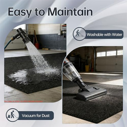 60"x36" Garage Floor Mat 2-Pack – Oil Absorbent & Leak-Proof PE Backing, Heavy Duty Protector for Cars Motorcycles SUVs, Trimmable Non-Slip Multi-Purpose Mat