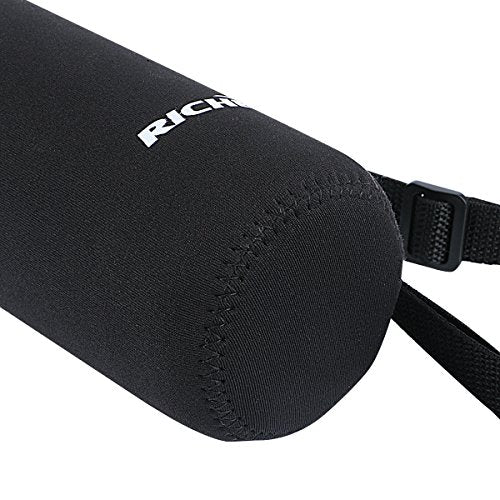 RICHEN Neoprene Water Bottle Carrier Bag with Adjustable Shoulder Strap,Insulated Water Bottle Cover for Stainless Steel/Glass/Plastic Bottles - color: Black, size: 750ml