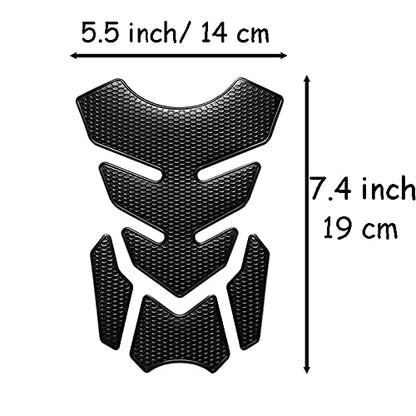 1 Set Universal 3D Motorcycle Gas Tank Sticker, Fuel Tank Protector Decal Pad Self-adhesive and Waterproof - Black - color: Black
