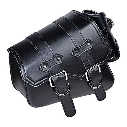 Motorcycle Black Left Side Solo Swing Arm Bag Saddlebag Compatible with Harley Sportster XL 883 1200 48 72 - size: Left Side with Side Storage