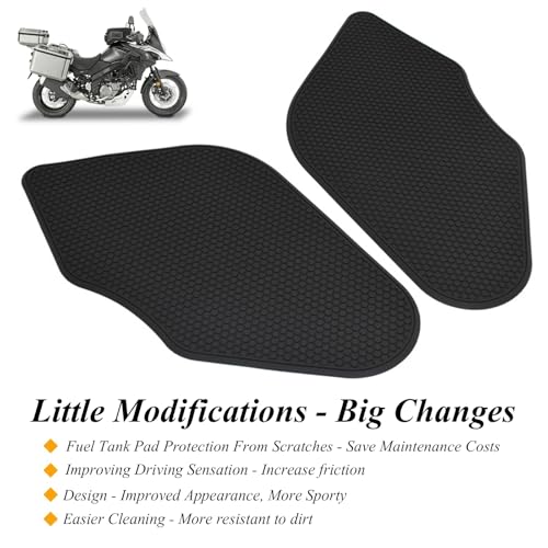 Motorcycle Side Fuel Tank Pad Protector Knee Grip Traction Pad Sticker Compatible with Suzuki V-Strom 650XT DL650 2017-2024, Self -Adhesive, Waterproof Rubber, Scratch Resistant
