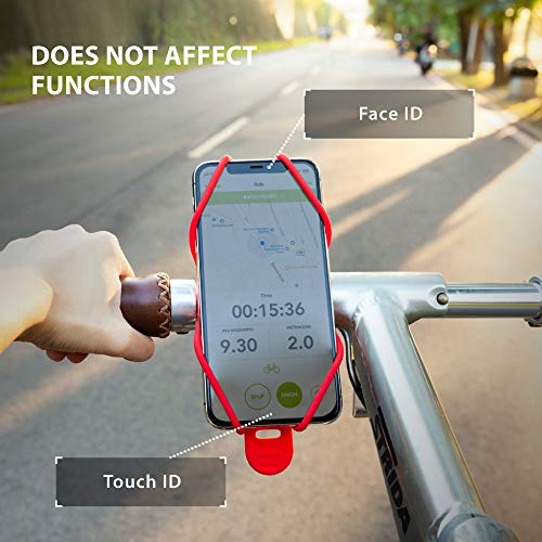 Bone Bike Tie 3, Bike Cell Phone Mount for Handlebar, Scratch-Free Silicone Holder with Anti-Slip Design, Universal Cycling Phone Holder Compatible with Most Smartphones (Gray - Handlebar) - color: Bike Tie 3 - Gray