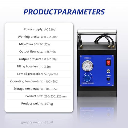 Electric Motive Power Brake Pressure Bleeder Kit, 4-Wheel Simultaneous Smart Pulse Fluid Oil Exchanger, DC 12V /AC 110V Pneumatic Automotive Machine for All Vehicles One-Person Operation - size: 14PCS Kit