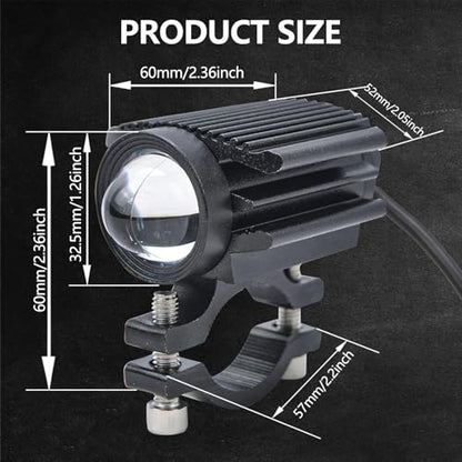Motorcycle LED Driving Lights 60W 12000LM Fog Lights 6000K Driving Auxiliary Fog Lights Amber White Universal Fit for Motorcycle Truck ATV SUV Car Yacht, 2PCS
