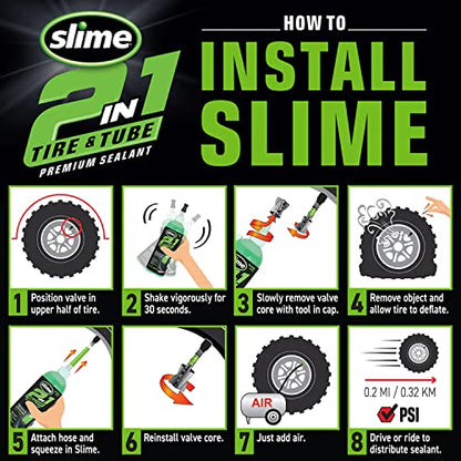 Slime 10193 Tire and Tube Sealant Puncture Repair Sealant, 2-in-1, Premium, Prevent and Repair, Suitable for Non-Highway Tires and Tubes, Non-Toxic, Eco-Friendly, 16oz Bottle - style: 16 oz
