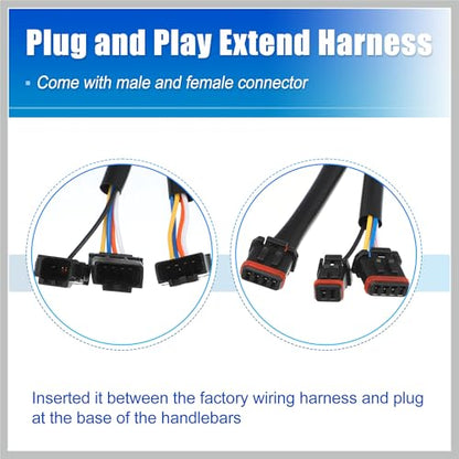 14" Handlebar CAN Bus Circuit Wire Extension Harness for Harley Dynas Electra Glide Road Glide Sportster Handlebar Wire Extension Switch Wiring Harness Replacement Car Parts