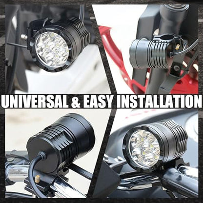 Motorcycle Driving Light 12-60V 40W 3600LM LED Fog Light for ATV UTV Bike Car Truck Boat Forklift Waterproof LED Spotlight with 6 Light Beads High Low Strobe Beam Switch Universal (Black 1) - color: Black 1