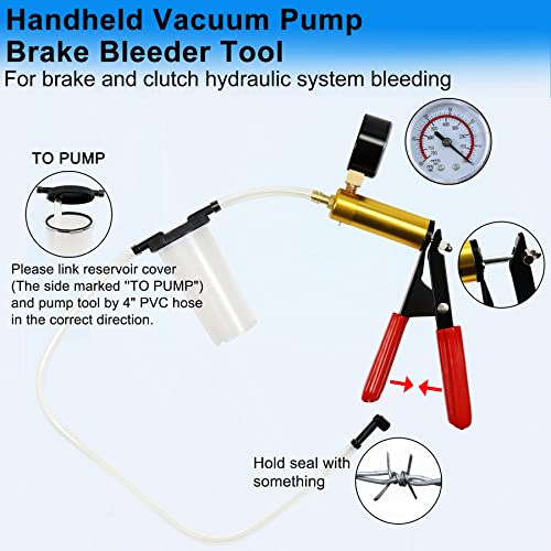 JoyFans 2 in 1 Hand Vacuum Pump Brake Bleeder Kit, One-Man Brake Clutch Fluid Power Steering Fluid Bleeding System Tester Tool for Automotive Motorcycle Car & Kitchen Food Sealing Use (Blue) - color: Blue