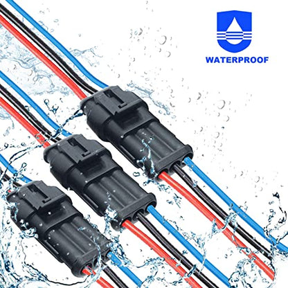 372Pcs Waterproof Automotive Electrical Connectors Quick Connect and Disconnect Wire Connector Terminals 1/2/3/4/5/6 Pin Connectors Kit (18 Sets) - style: 372 pcs