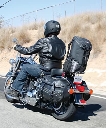 Fieldline Motorcycle All Weather Backpack, Black, Works with Backrest and Sissy Bar Large