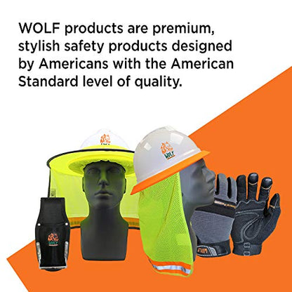 Wolf High-Visibility Orange Reflective Full-Brim Hard Hat Mesh Sun Visor Neck Shade - color: Hi-viz Orange