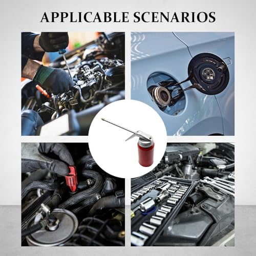 2PCS Oil Can Pump Oiler, Manual Pump Oiler, Pump Oil Can with Metal and Long Spout, 200ml Gun Oiler Spray Can Hand Pump Oil Cans Accessories for Lubrication Need of Cars Motorcycles