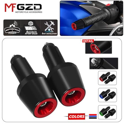 Motorcycle Bar Ends Plug, 7/8" 22mm CNC Aluminum Alloy Universal Moto Handlebar Plugs Compatible With Honda Kawasaki Suzuki Yamaha And Almost Motorcycle Model (Red) - color: Red