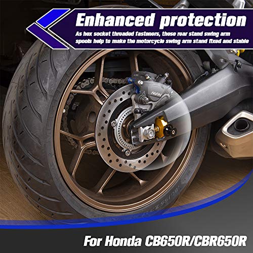 Motorcycle CNC Aluminum Rear Wheel Fork Axle Slider Swingarm Spools Stand Pick Up for H.onda CB650R CBR650R CB 650R CBR 650R CB 650 R CBR 650 R 2019 2020 2021 2022 2023 (Titanium) - color: Titanium