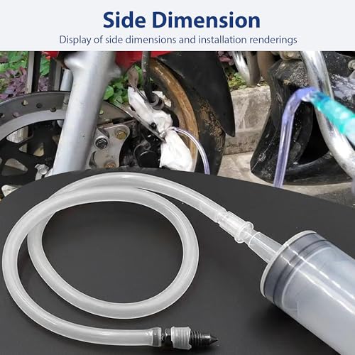 Brake Bleed Kit, Hydraulic Disc Brake Bleeding Kit, Motorcycle Brake Bleeder Kit Includes 100ML Syringe 50cm Hose and Brake Bleeder Hose Kit with One Way Check Valve - color: Brake Bleed Kit&Hose