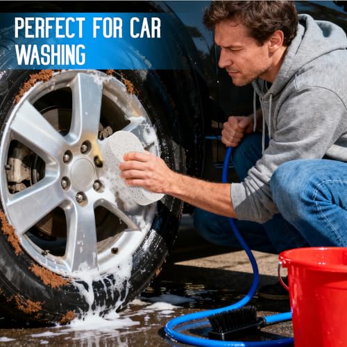 3PCS Car Wash Sponge, Heavy Duty Car Sponges for Washing, Car Accessories Large Sponges for Cleaning, Automotive Cleaning Supplies, Eco Friendly Sponge (7.68 x 3.74 x 1.38 Inch), White - color: White