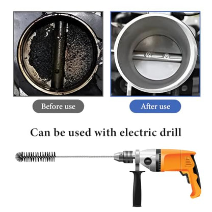 3PCS Carbon Dirt Cleaning Brush, Carburetor Cleaner Density Nylon Tube Brush for Drill, Car Engine Carbon Dirt Jet Remove Cleaning Brushes for ATV Motorcycle Moped Welder