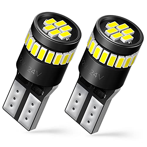 AUXITO 194 LED Bulbs for License Plate Light 168 175 2825 W5W T10 24-SMD 3014 Chipsets 6000K White for Car Dome Door Map Dash Courtesy Cargo License Plate Lights, Pack of 2 - color: Xenon White, size: 194/168