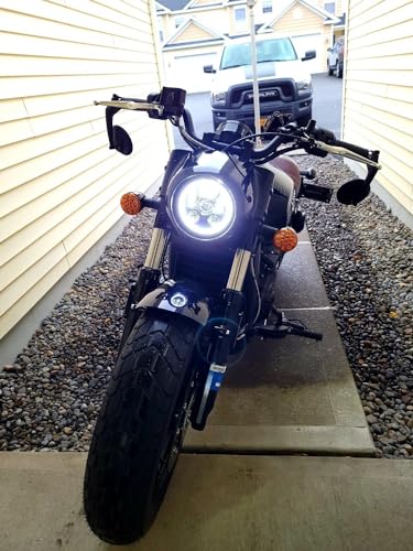 Eagle Lights 8900CG3H-SCOUT Indian Scout Motorcycle Headlight with White Halo Ring, Fits 2015+ Scout 60, Scout and Bobber, Chrome - color: Chrome with Halo Ring