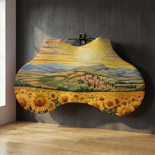 Bike Cover with 5 Zippers, Anti-Scratch Bicycle Storage Guard for Apartment & Garage, Fits Wall Hangers & Car Racks, Dust-Proof Full Protection for Most Bikes (Sunflower) - color: Sunflower
