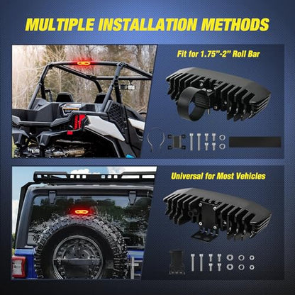 Nilight UTV LED Chase Brake Light Universal 1.75”-2.0” Roll Bar Mount Running Strobe Reverse Cargo Lights for ATV Can-Am Polaris RZR Dune Buggy Golf Cart Boat - color: UTV LED Chase Brake Light 1PCS