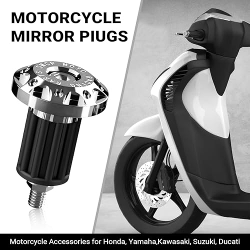 2 PCS Motorcycle Bar End Plug, 7/8" Alloy Handlebar Grip End Caps, Universal Handlebar Plug Replacement, for Most Dirt Bikes, Mountain Bike, Electric Bike (Silver) - color: Silver