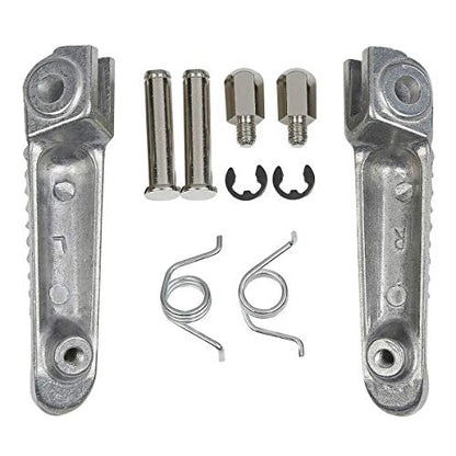 TCMT Front Footrests Pegs Footpegs Sider Fit for Yamaha YZF R1 1998-2025 R1S R1M 2015-2023 YZF R6 2003-2020 YZF R6S 2003-2009 Replace for 1KB-27461-00-00 - color: Sliver