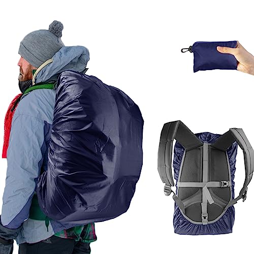 Frelaxy Waterproof Backpack Rain Cover, 10000mm Waterproof Level, Upgraded Ultra-Strong Multilayer Structure, Antislip Cross Buckle Strap, Ultralight Compact Portable, for Hiking, Camping, Traveling - color: Midnight Blue, size: XL (For 50L-65L backpack)