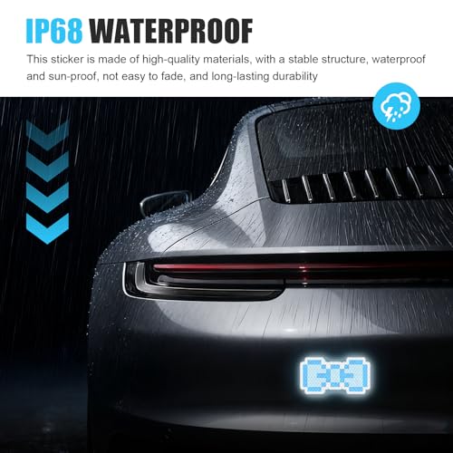 Reflective Bow Sticker, 4.96" x 2.6" Waterproof & Scratch-Resistant Sticker, Car Body Scratch Cover Decal, Universal Night Safety Warning Decal for Motorcycles, Helmets, Cars (Blue) - color: Blue
