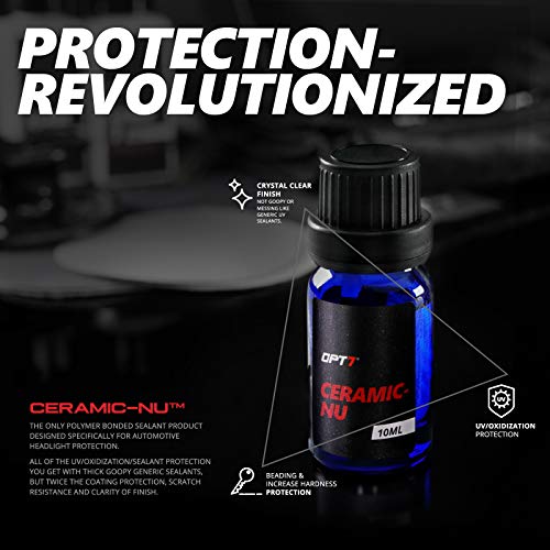 OPT7 Headlight Restoration Kit with Exclusive Ceramic Nu Coating - Professional Detailers Grade - Lens Polisher Drill Set