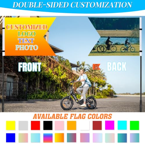 Personalized Bike Safety Flag with Pole - 6-Foot Adjustable Pole, Custom Safety Flag for Kids, Bicycles and Golf Carts (Swallowtail Flag - 1PC) - color: Swallowtail flag - 1PC