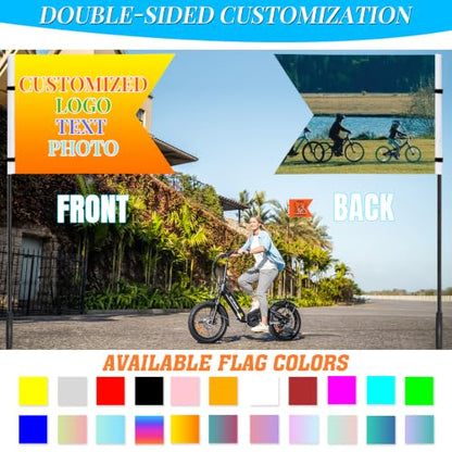 Personalized Bike Safety Flag with Pole - 6-Foot Adjustable Pole, Custom Safety Flag for Kids, Bicycles and Golf Carts (Swallowtail Flag - 1PC) - color: Swallowtail flag - 1PC